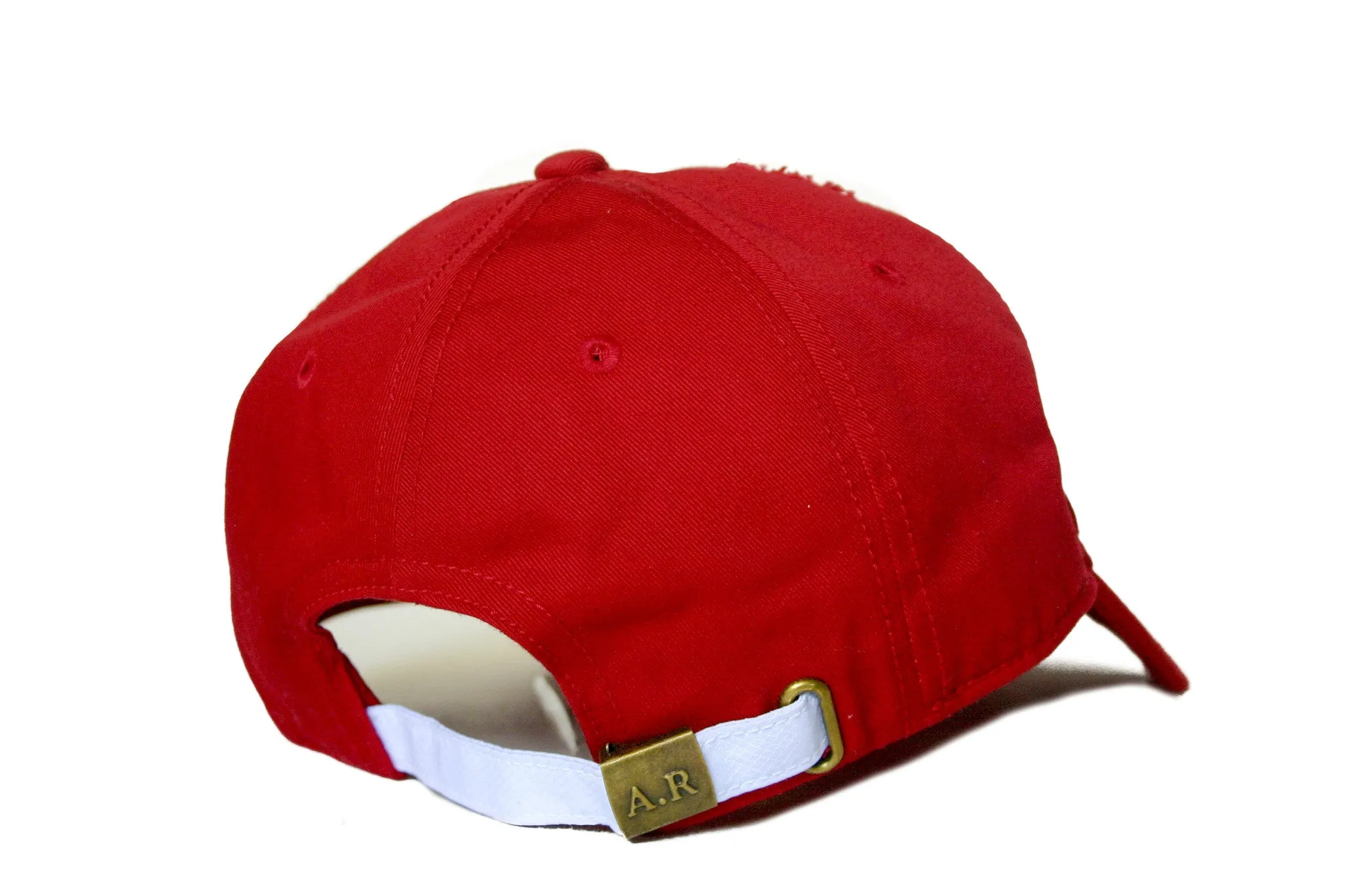 COTTON NEEDLEPOINT HAT RED