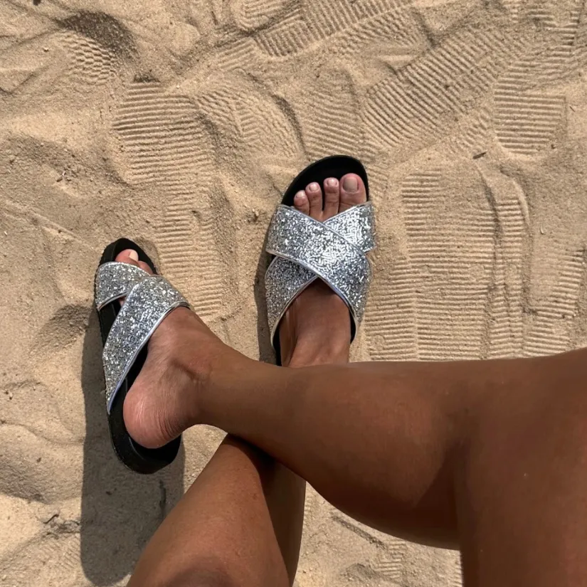 CRUZADO SILVER SLIPPERS