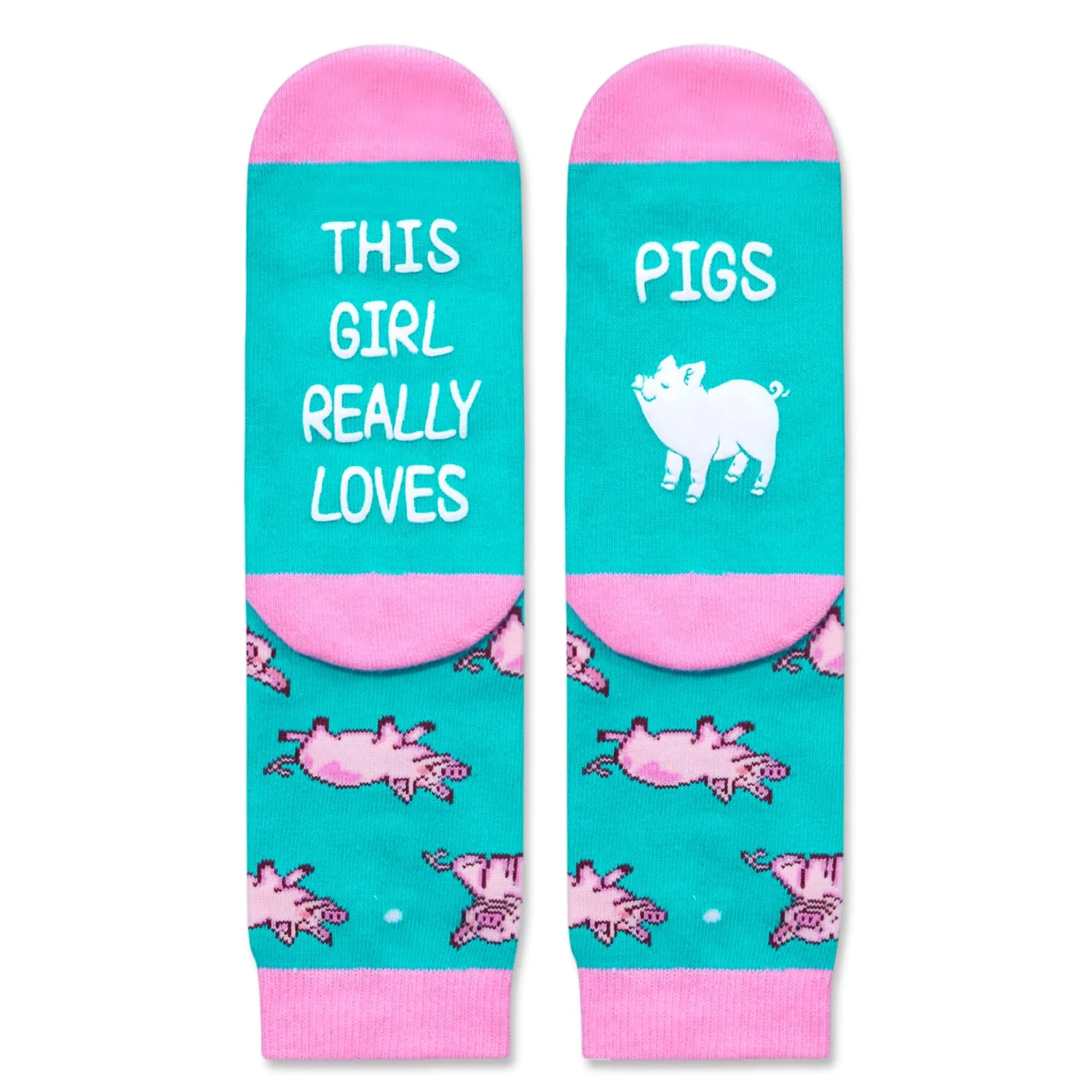 Cute Animal Socks for Girls - Pig Socks Rubber Duck Socks Foxes Socks Gifts For Kid 4-6 Years