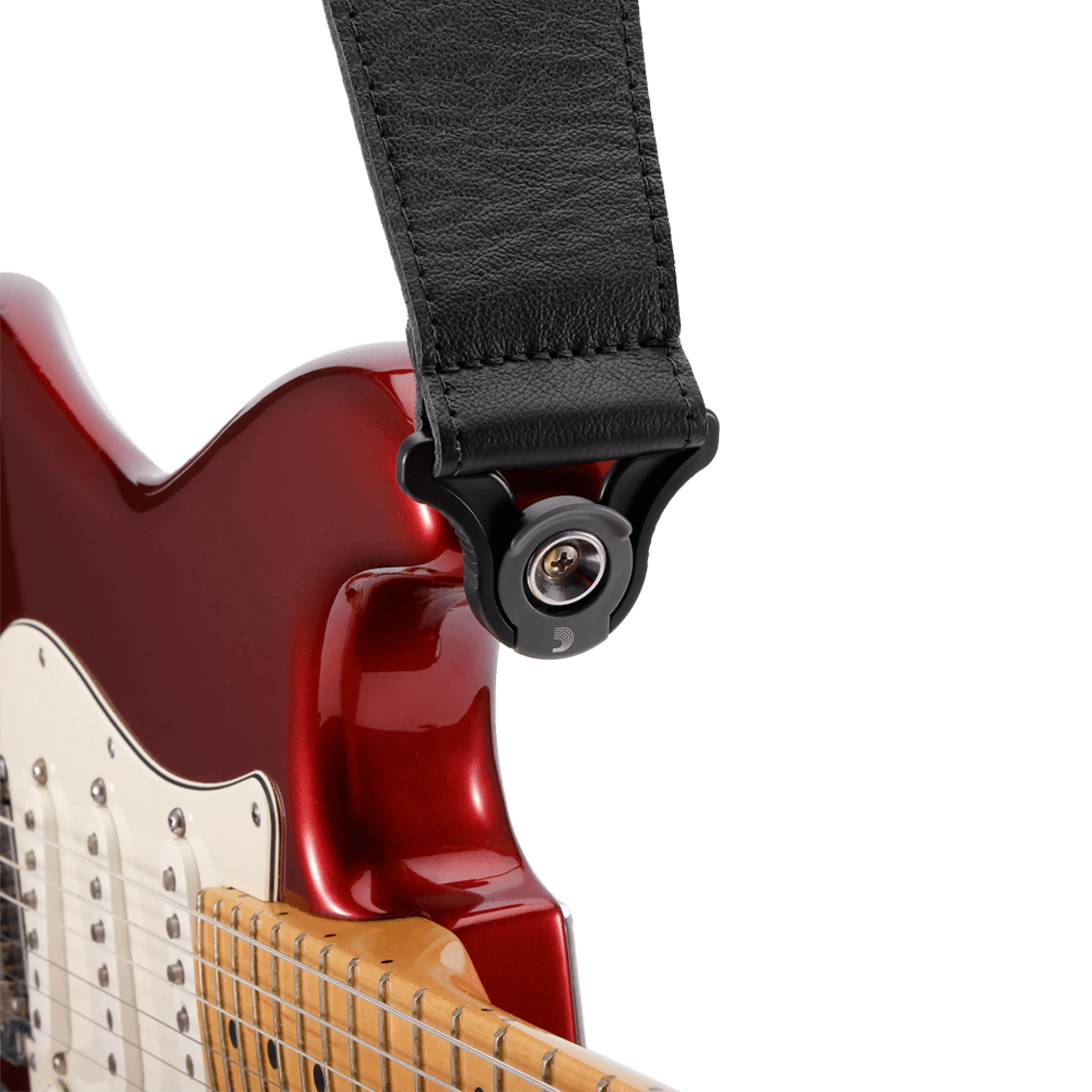 D'Addario 30BAL00 3-Inch Comfort Leather Auto-Lock Guitar Strap, Black