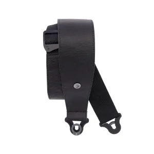 D'Addario 30BAL00 3-Inch Comfort Leather Auto-Lock Guitar Strap, Black