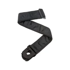 D'Addario 50PLB01 50mm Planet Lock Guitar Strap, Black Satin