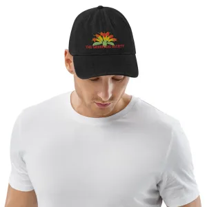 Denim Hat with Aeschynanthus embroidery