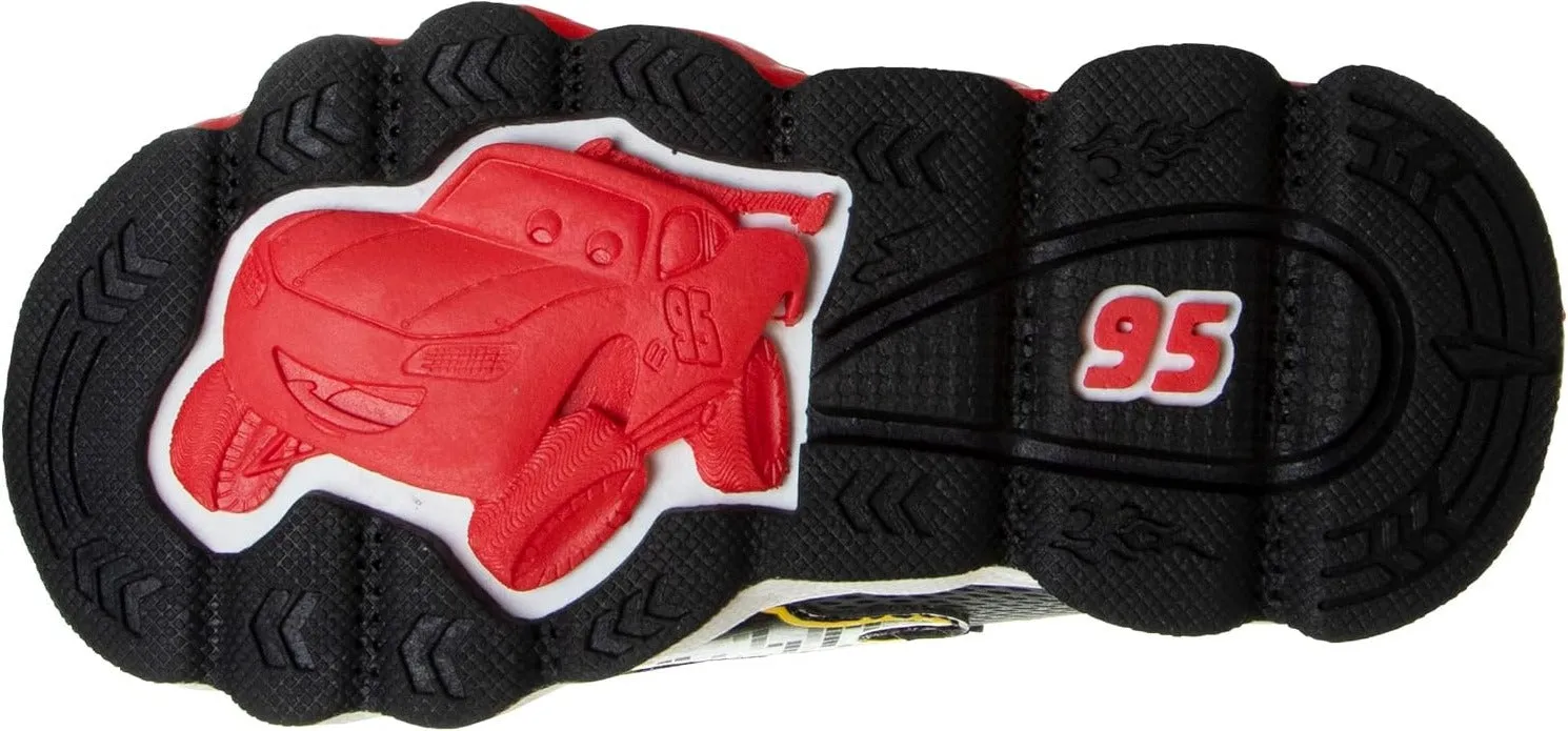Disney Pixar Cars LED Light Up Sneakers - Lightning McQueen Shoes Kids Lightweight Tennis Breathable Athletic Shoe (Size Toddler - Little Kids)