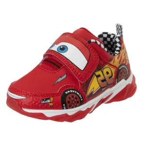 Disney Pixar Cars LED Light Up Sneakers - Lightning McQueen Shoes Kids Lightweight Tennis Breathable Athletic Shoe (Size Toddler - Little Kids)