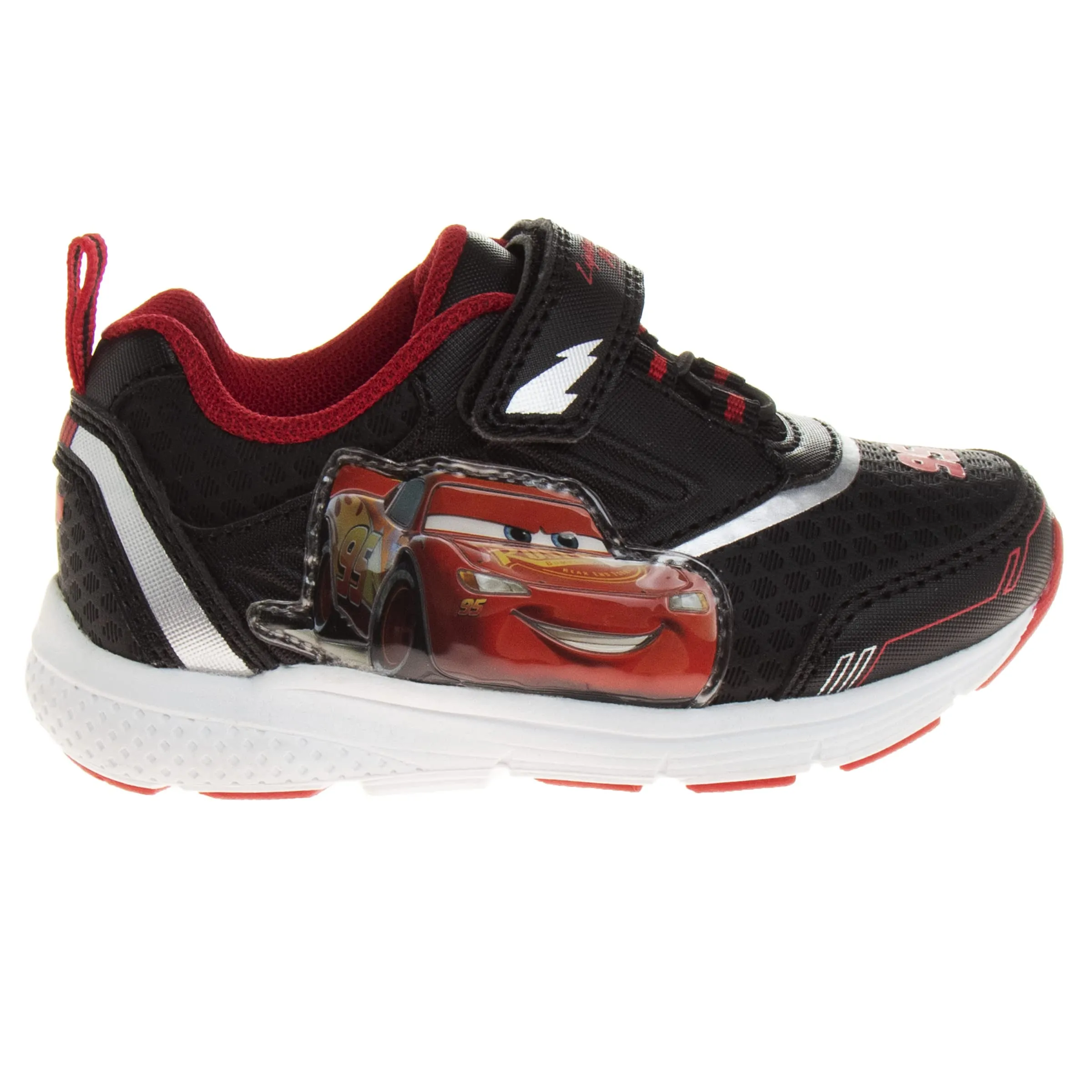 Disney Pixar Cars LED Light Up Sneakers - Lightning McQueen Shoes Kids Lightweight Tennis Breathable Athletic Shoe (Size Toddler - Little Kids)