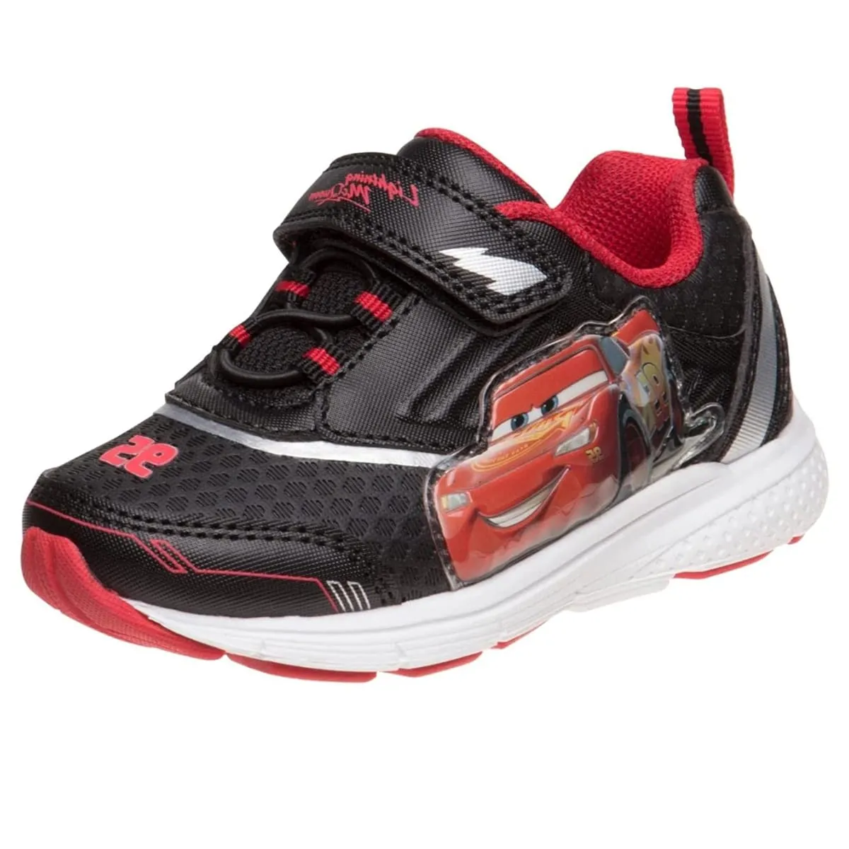 Disney Pixar Cars LED Light Up Sneakers - Lightning McQueen Shoes Kids Lightweight Tennis Breathable Athletic Shoe (Size Toddler - Little Kids)