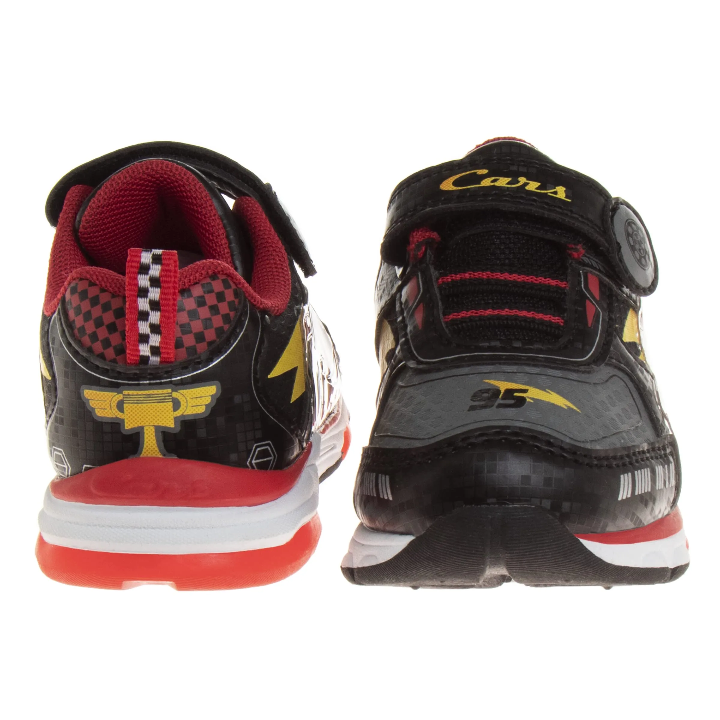 Disney Pixar Cars LED Light Up Sneakers - Lightning McQueen Shoes Kids Lightweight Tennis Breathable Athletic Shoe (Size Toddler - Little Kids)