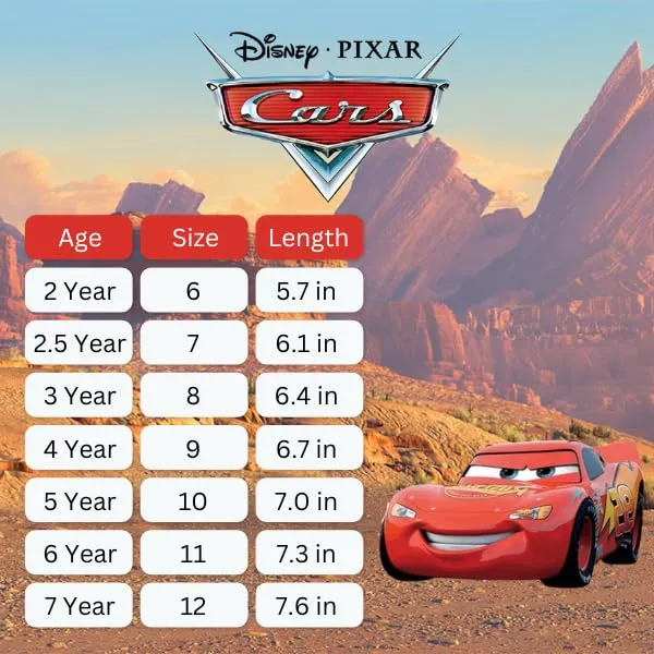 Disney Pixar Cars LED Light Up Sneakers - Lightning McQueen Shoes Kids Lightweight Tennis Breathable Athletic Shoe (Size Toddler - Little Kids)