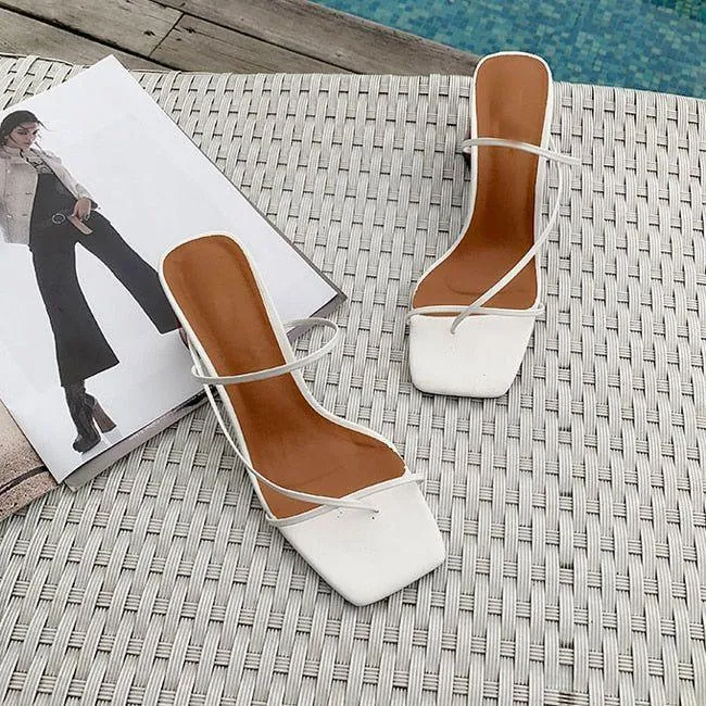 Ellington Square Toe Slip-On Heeled Sandals