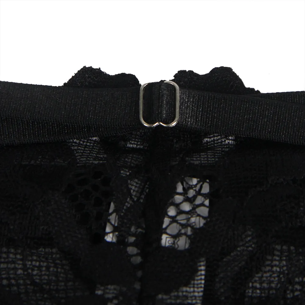 Floral Lace Adjustable Strap Underwire Bra Set Egypt