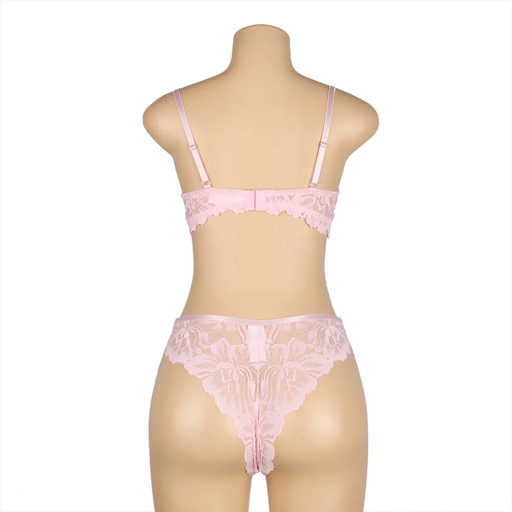 Floral Lace Adjustable Strap Underwire Bra Set Egypt