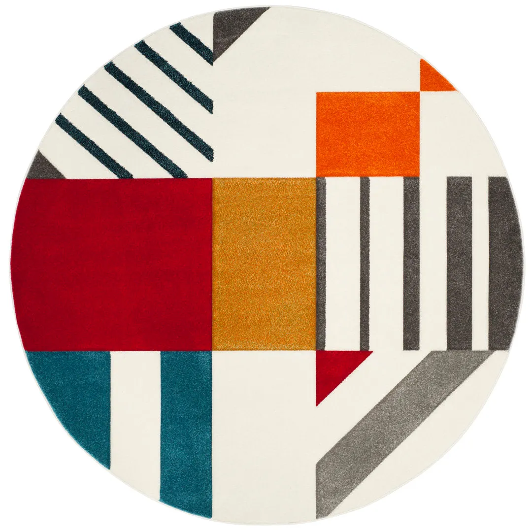 Garima Performance Geometric Rug Ivy Bronx Rug Size: Round 10'