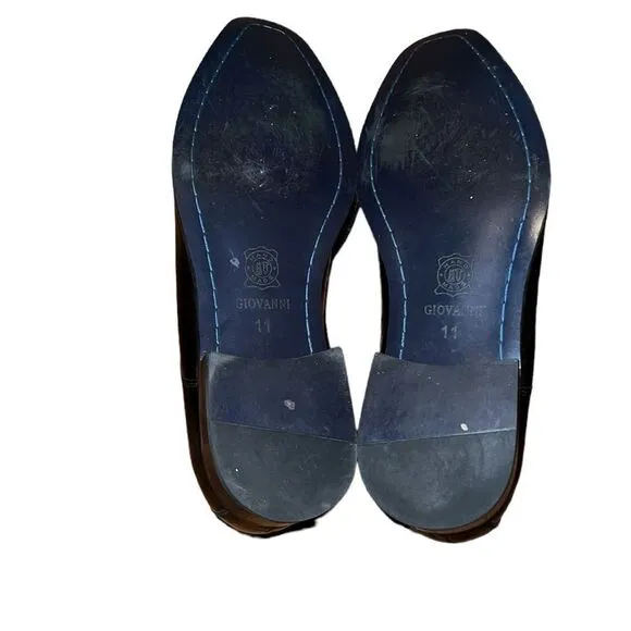 Giovanni Black Leather Shoes Size 11