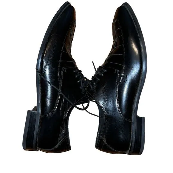 Giovanni Black Leather Shoes Size 11