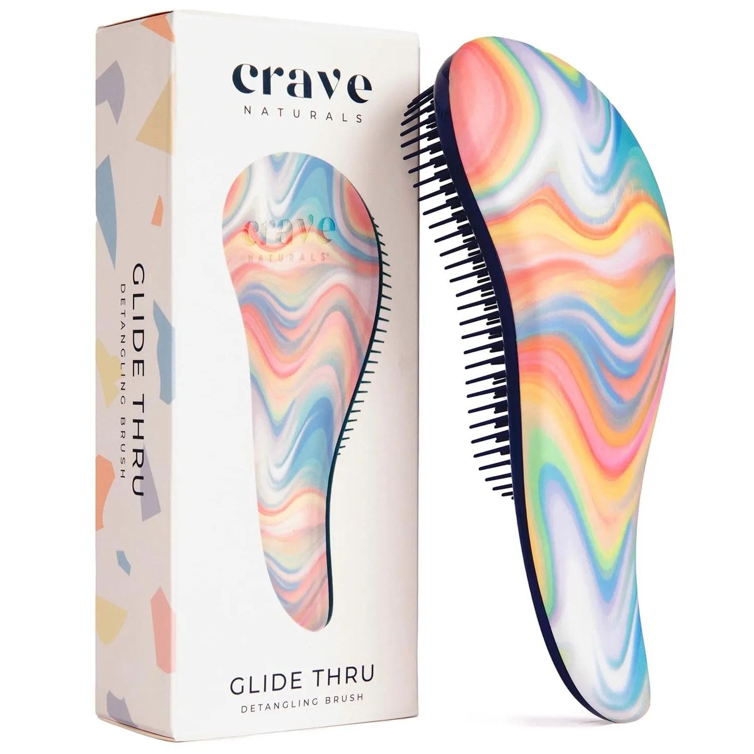 Glide Thru Detangling Brush - Detangler Brush for Natural, Curly, Straight, Wet and Dry Hair for Adults and Kids - Hair Brush for Little Girls, Toddlers, Teens - 7.5 X 3 In, Turquoise