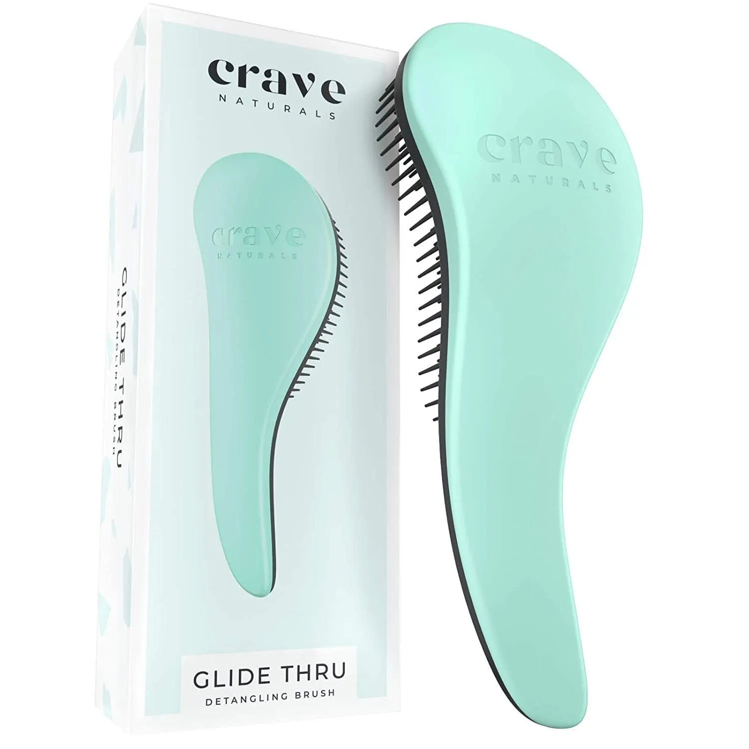 Glide Thru Detangling Brush - Detangler Brush for Natural, Curly, Straight, Wet and Dry Hair for Adults and Kids - Hair Brush for Little Girls, Toddlers, Teens - 7.5 X 3 In, Turquoise