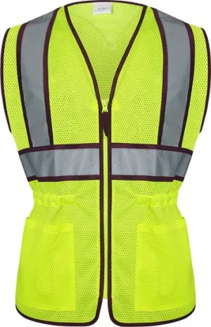 GSS Ladies Two Tone Vest, Plum Trim, Class 2 (each)