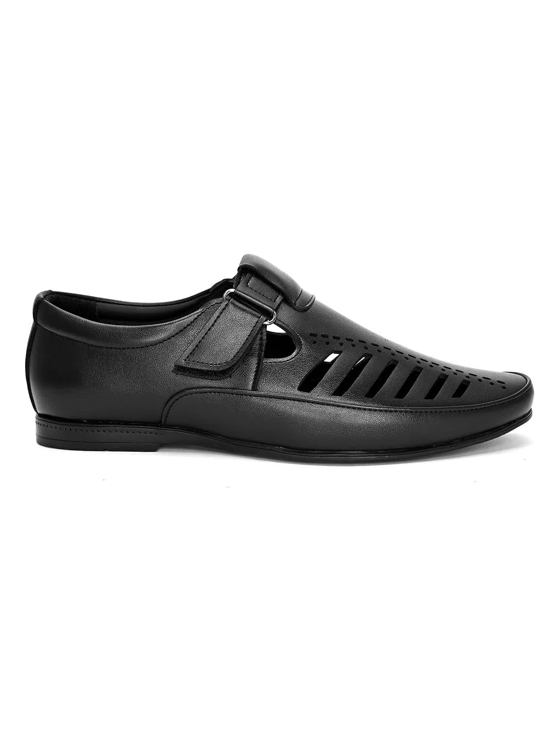Hydes N Hues Men Black Shoe-Style Sandals