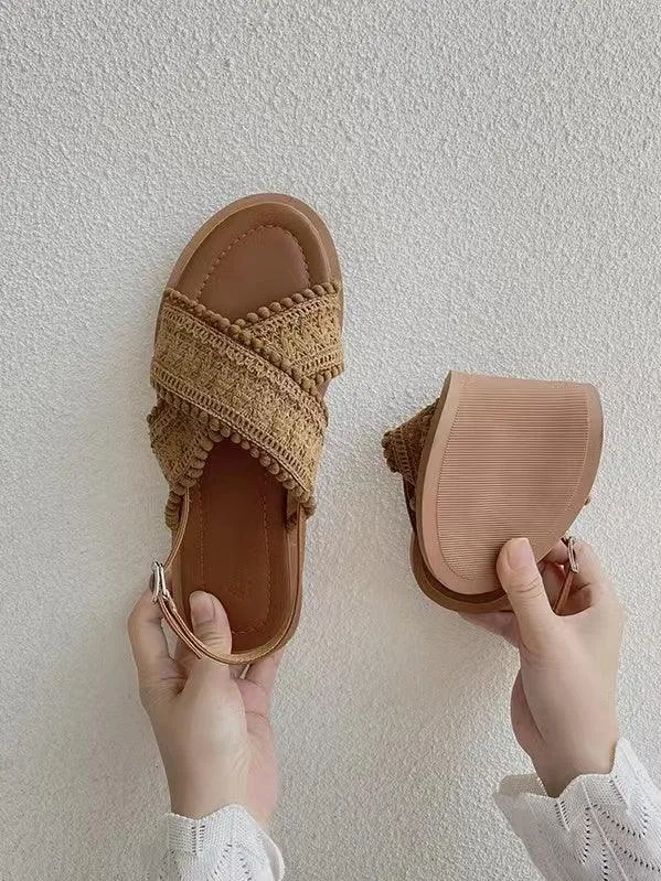 JazzHer Gentle and Elegant Niche Design Sandals