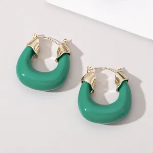 Just Lil Things  Green Hoop Earrings jlt11287