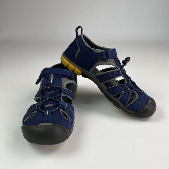 Keen Newport H2 Sandal Big Kid 5 37 Blue Waterproof Shoe Water Sport Bungee Cord