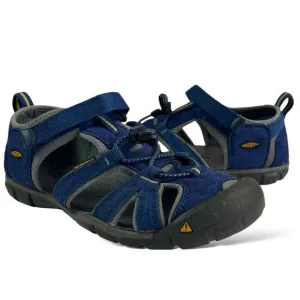 Keen Newport H2 Sandal Big Kid 5 37 Blue Waterproof Shoe Water Sport Bungee Cord