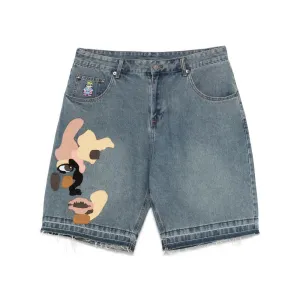 KID SUPER FACE PATCHWORK BAGGY SHORTS