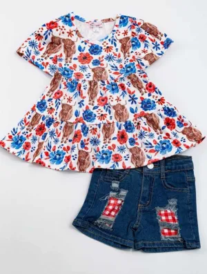 Kid's American Highland Girl Set