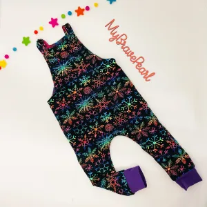 Kids Christmas Reversible Dungarees