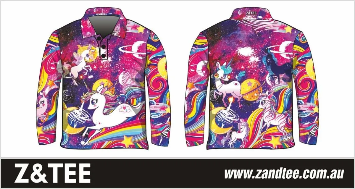 Kids | Cosmic Unicorn Stardust Pink Fishing Shirt ★Pre-Order★