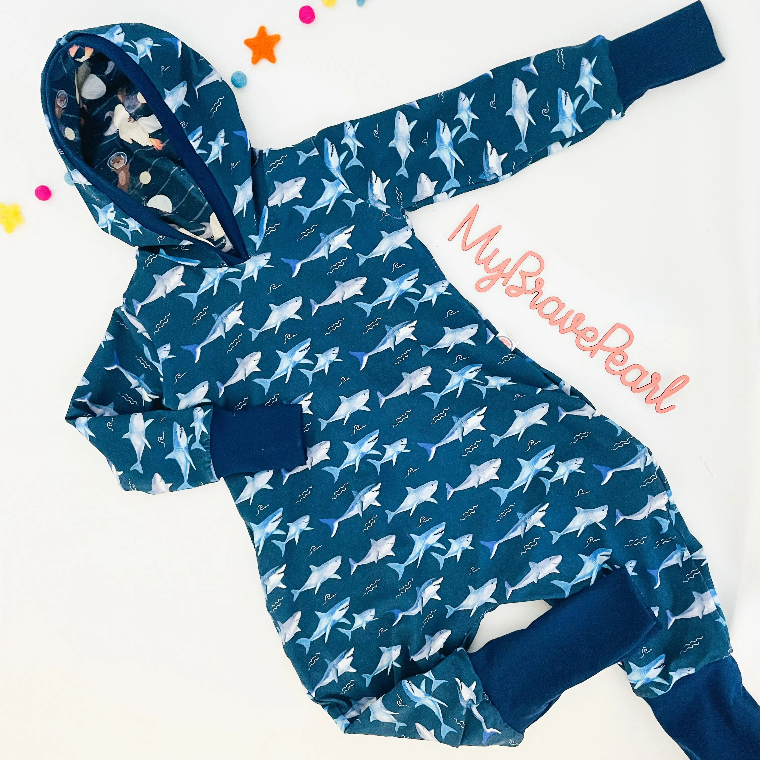 Kids Long Sleeve Hooded Pull On GWM Romper