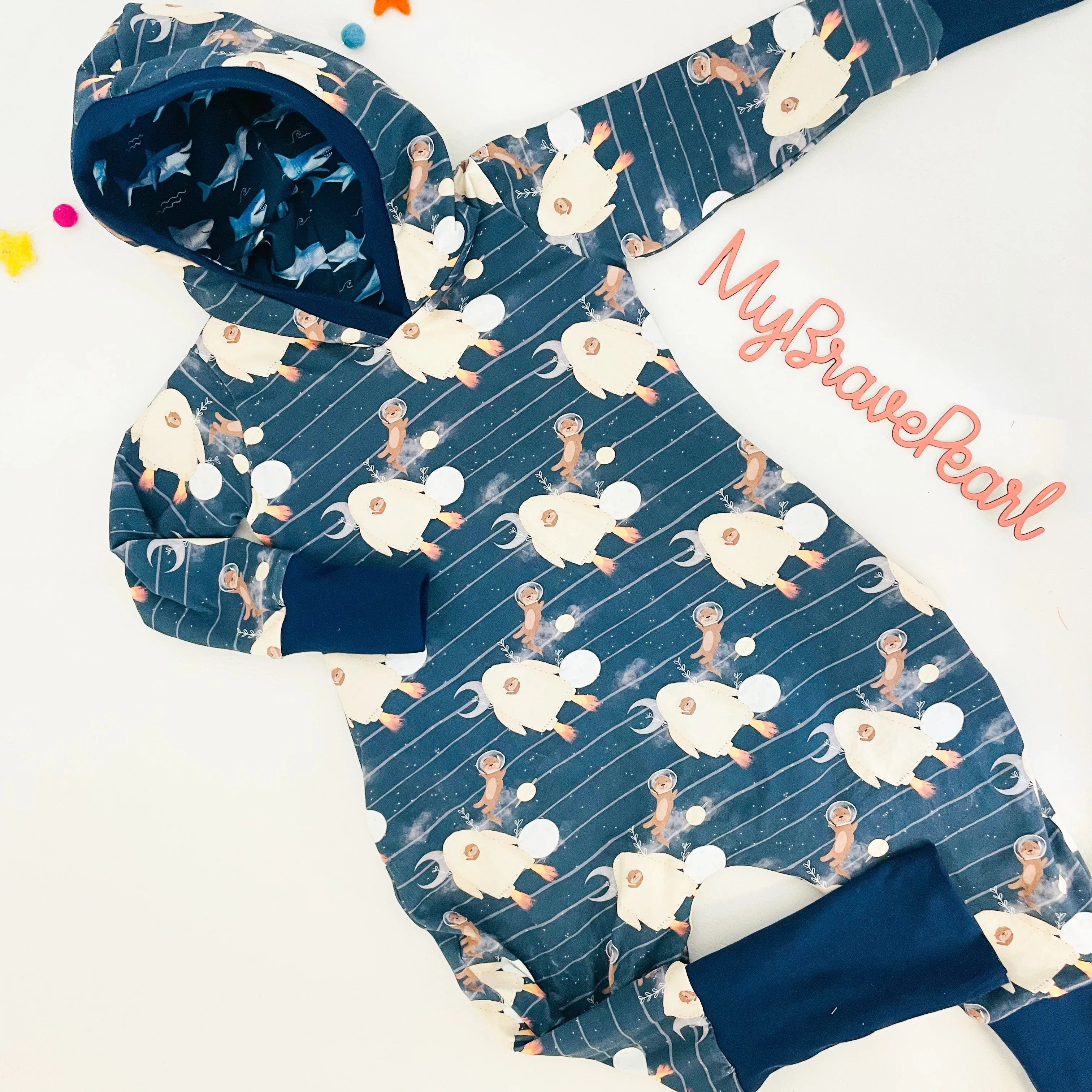 Kids Long Sleeve Hooded Pull On GWM Romper