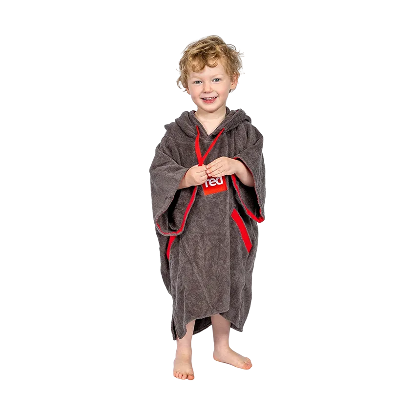 Kid's Towelling Change Robe - Grey