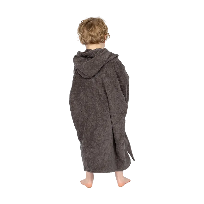 Kid's Towelling Change Robe - Grey