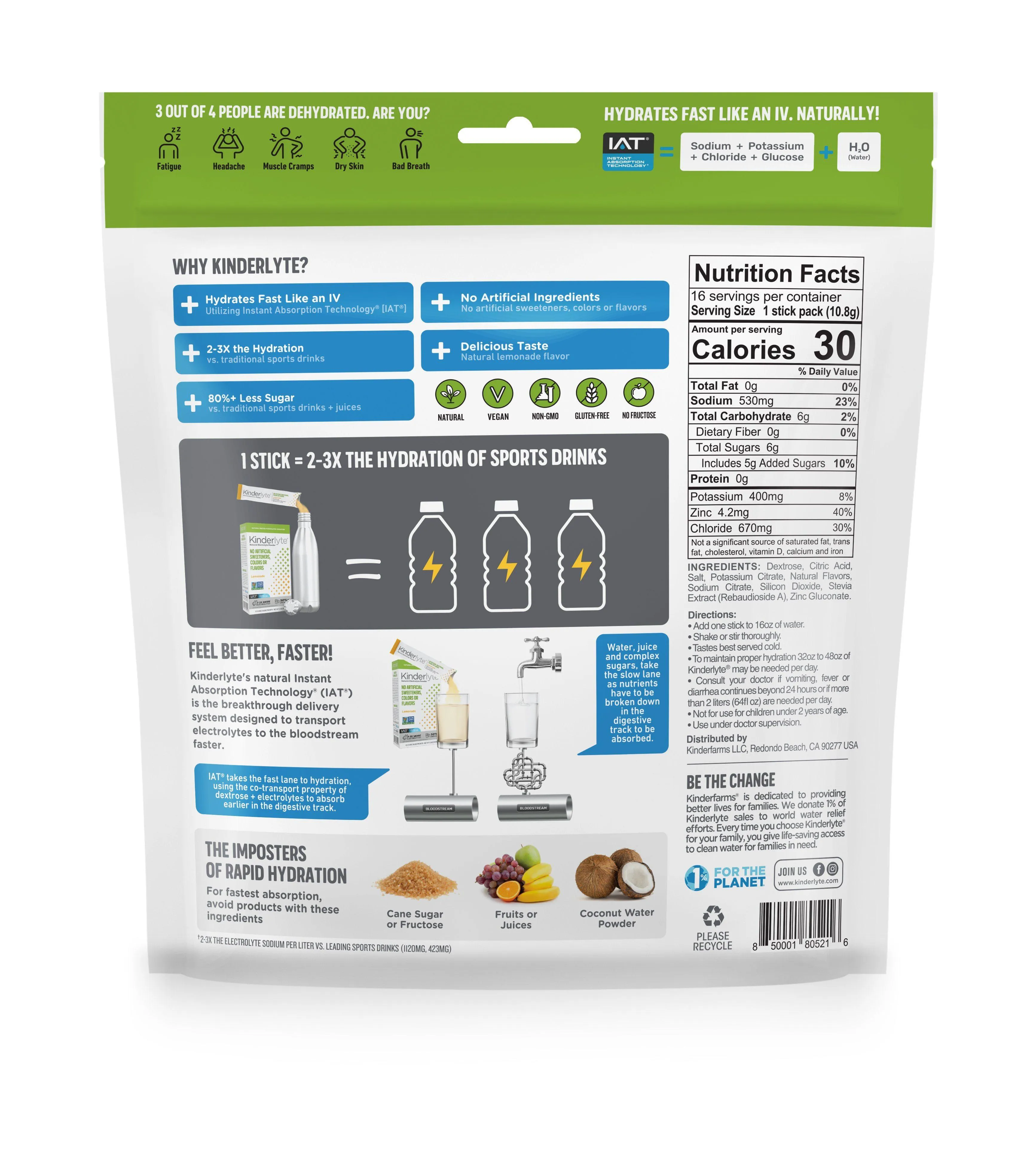 KinderLyte® 16ct Electrolyte Powder Lemonade