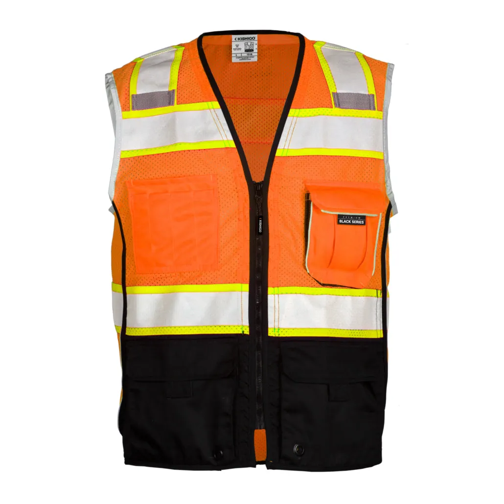 Kishigo Black Series Black Bottom Vest, Type R Class 2