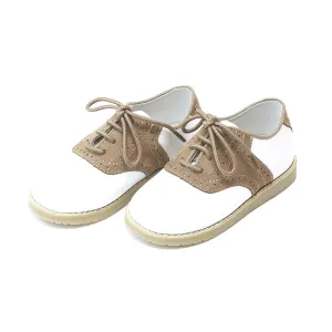L'Amour Shoes Luke  Beige Leather Two Tone Saddle Shoe