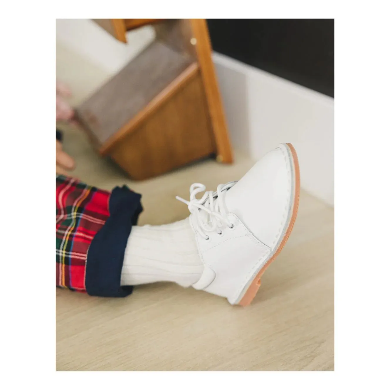 L'Amour Shoes Tyler White Leather Lace Up Shoe