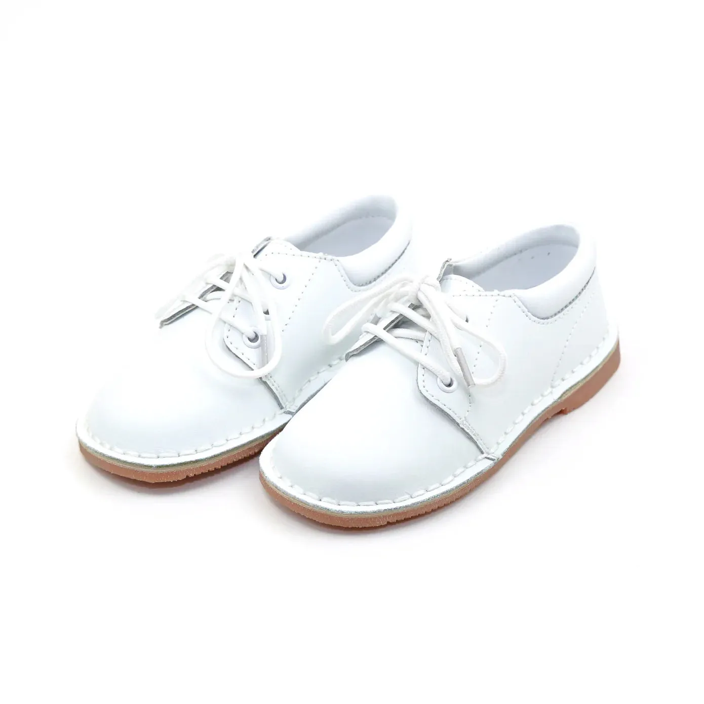 L'Amour Shoes Tyler White Leather Lace Up Shoe