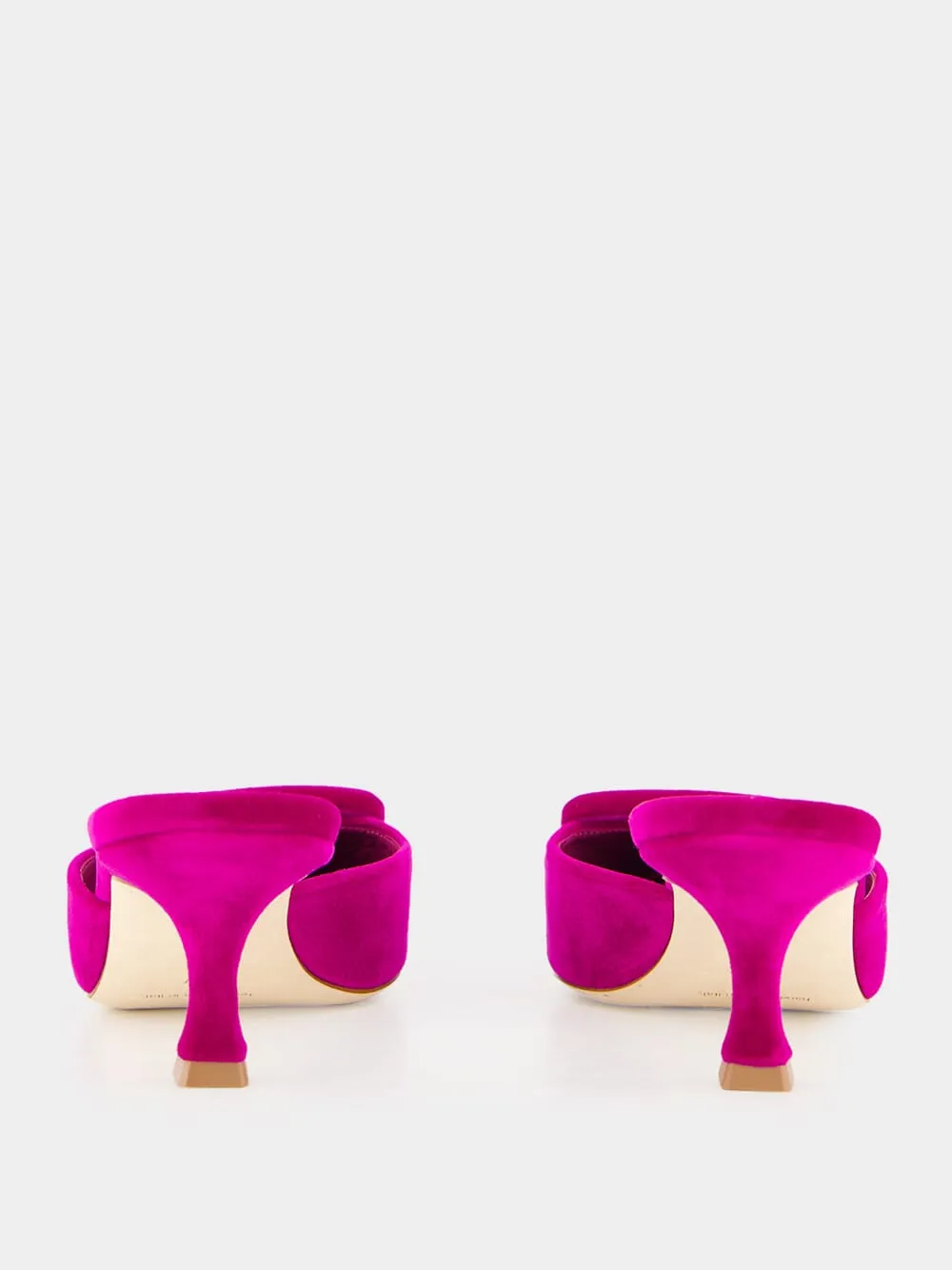 Maysale Purple Velvet Buckle Detail Mules