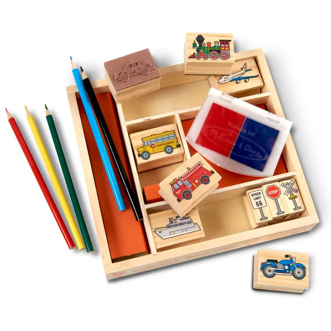 Melissa & Doug Wooden Vehicles Stamp Set