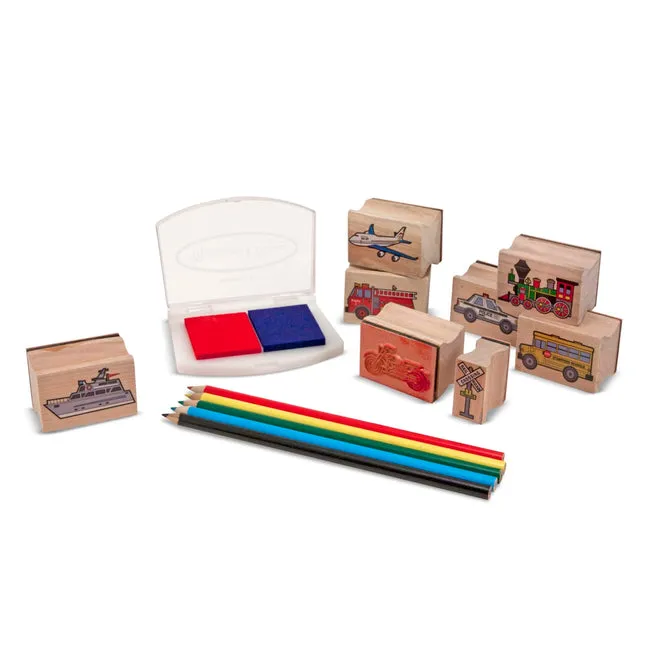 Melissa & Doug Wooden Vehicles Stamp Set