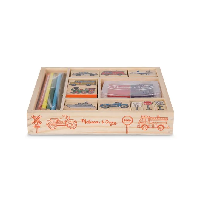 Melissa & Doug Wooden Vehicles Stamp Set