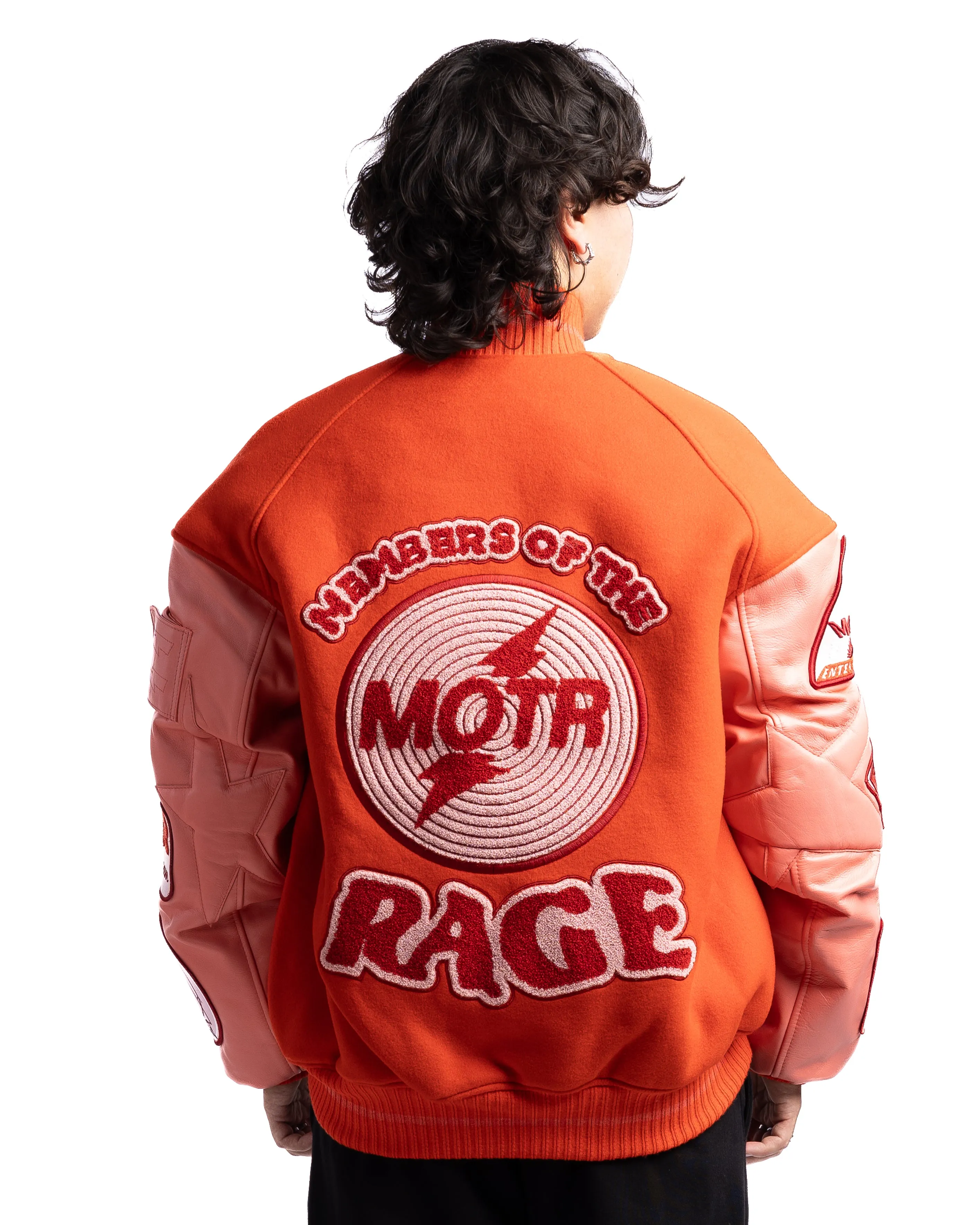 MOTR Oversized Varsity Jacket Tomato Cherry