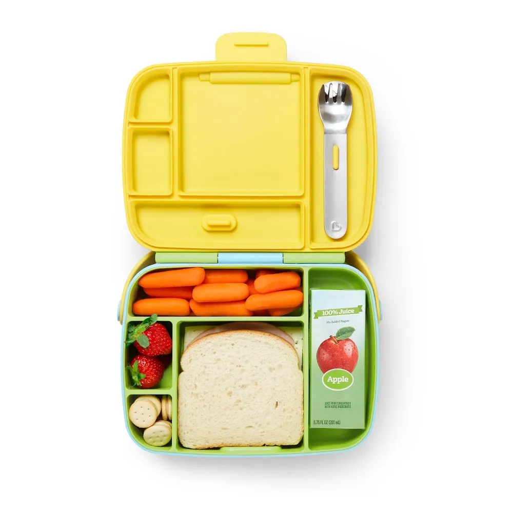 Munchkin Lunch Bento Box with Stainless Steel Utensils