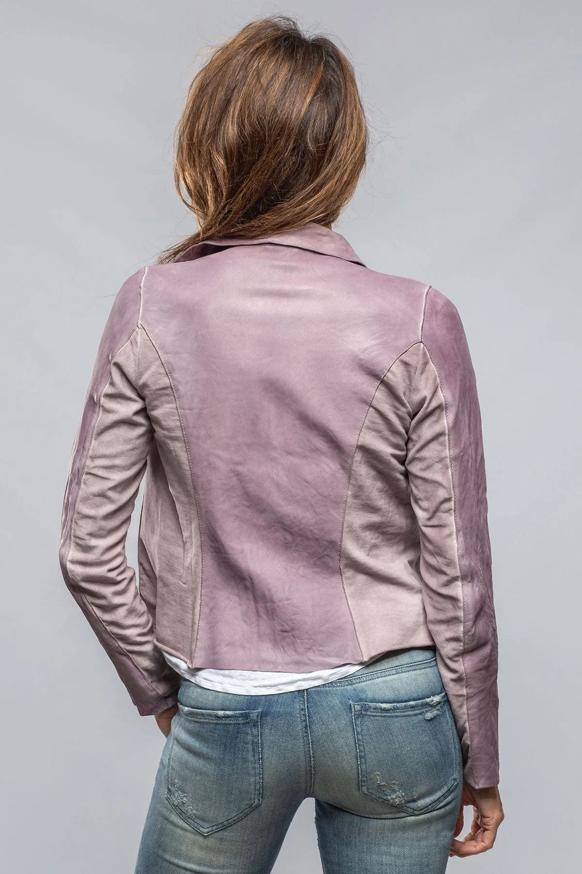 Natalia Lightweight Leather Jacket In Dusty Rose