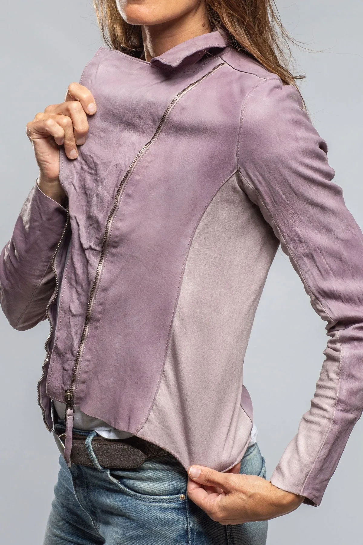 Natalia Lightweight Leather Jacket In Dusty Rose