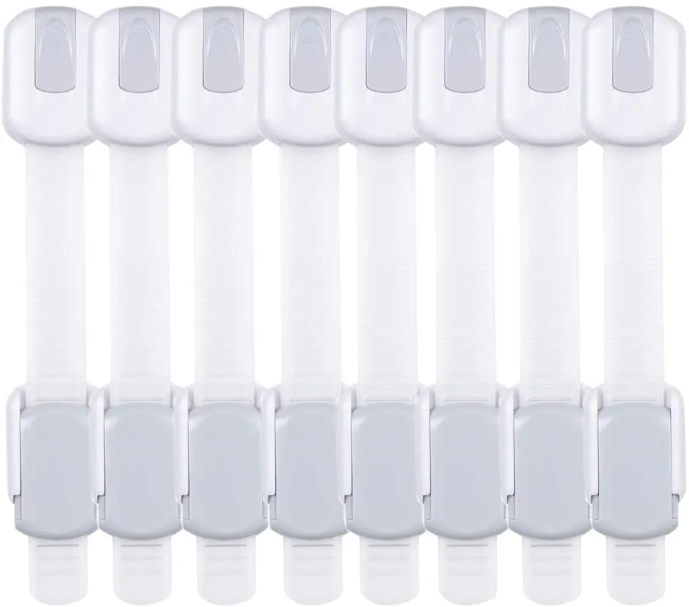 New Baby Proof Child Safety Locks Toddlers Security,Child Proof Locks with Adjustable Strap for Cabinets, Drawers, Appliances, Toilet Seat, Fridge & Oven,No Drilling Required