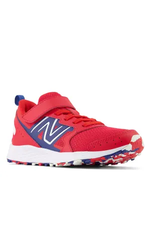 New Balance Kids Fresh Foam 650 Bungee Lace with Top Strap in Red